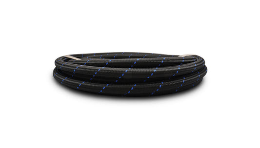 Vibrant 5ft Roll of Black Blue Nylon Braided Flex Hose; AN Size: -10AN; Hose ID 0.58" - 11990B